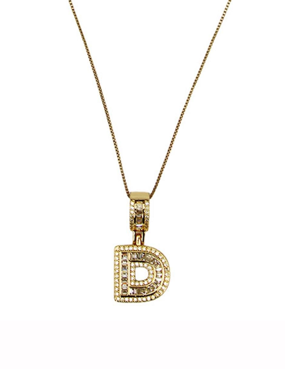 Collar con dije de letras de oro laminado 10 K Collar con dije de letras de oro laminado 10 K