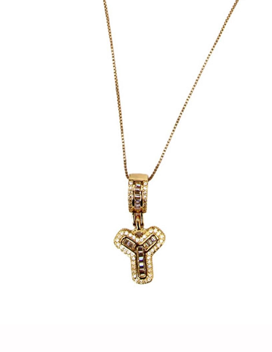Collar con dije de letras de oro laminado 10 K