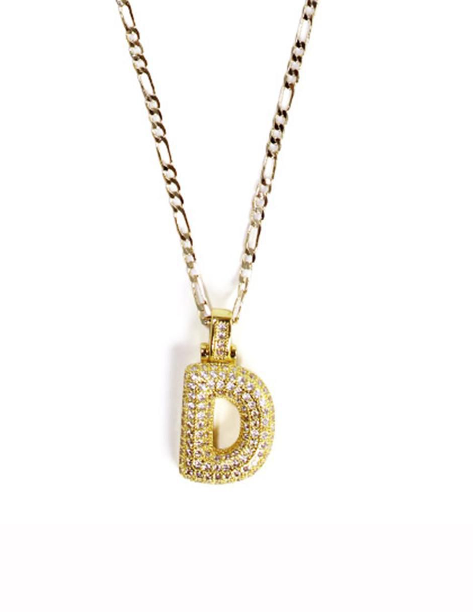 Collar con dije de letras de oro laminado 10 K Collar con dije de letras de oro laminado 10 K