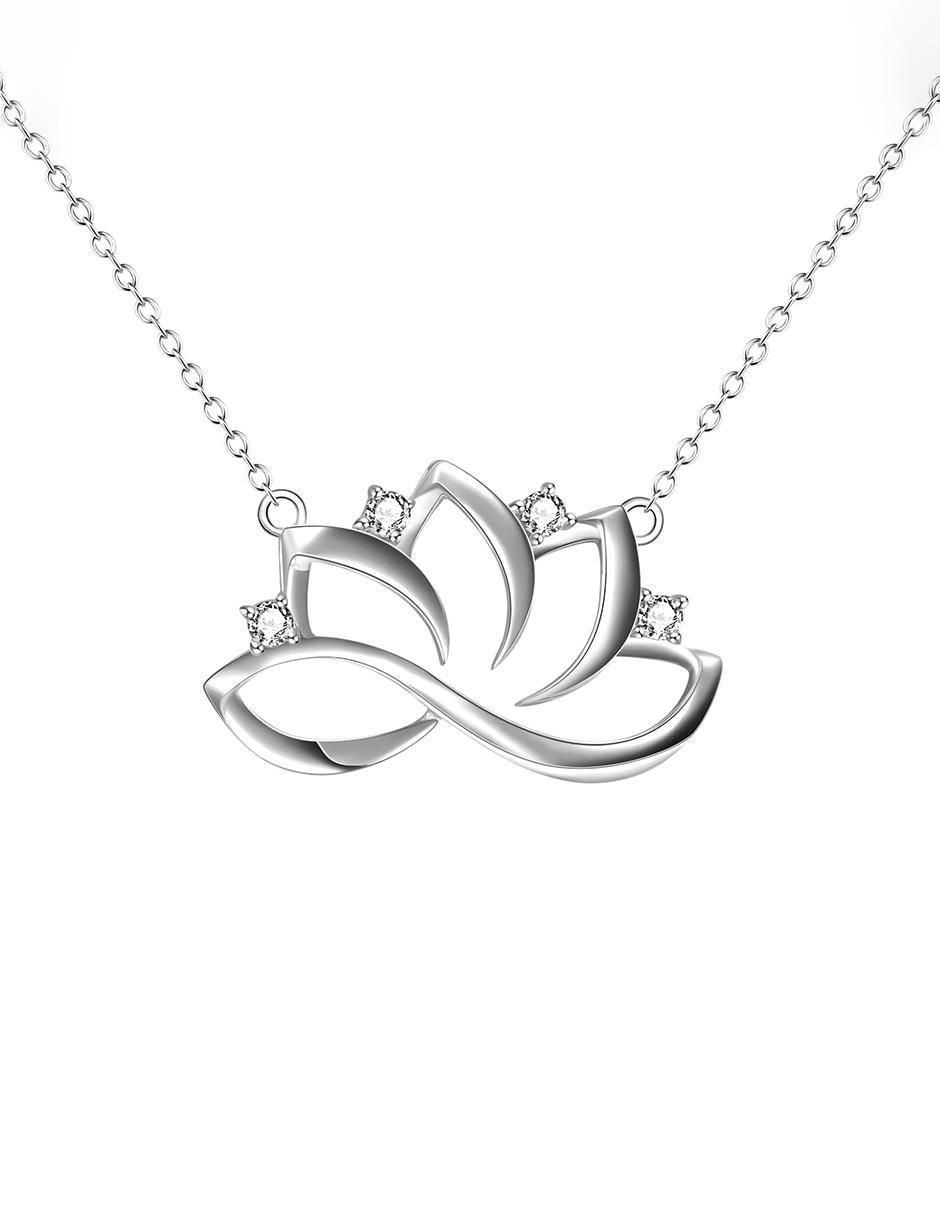 Collar con dije de flor Glam Pop de plata P 925