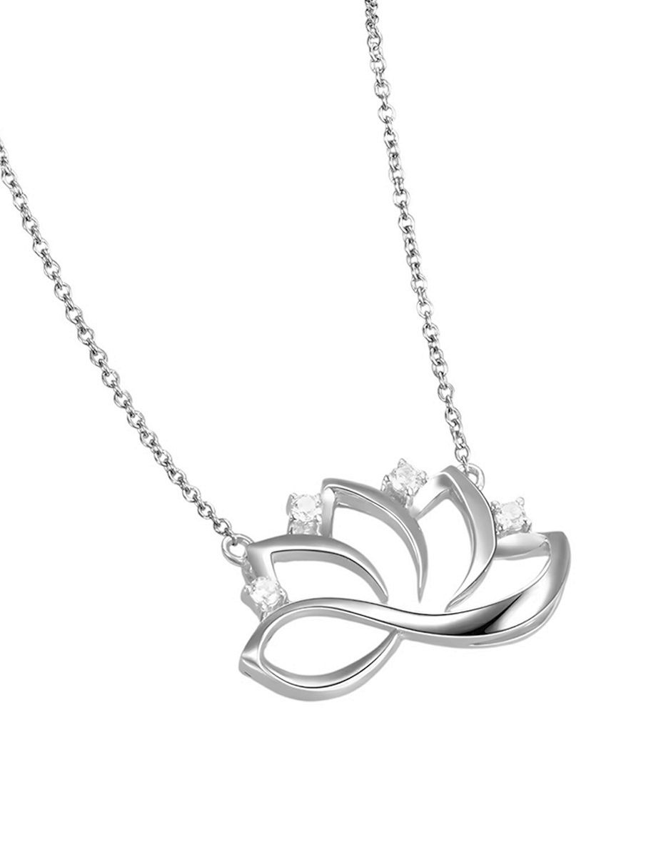 Collar con dije de flor Glam Pop de plata P 925 2
