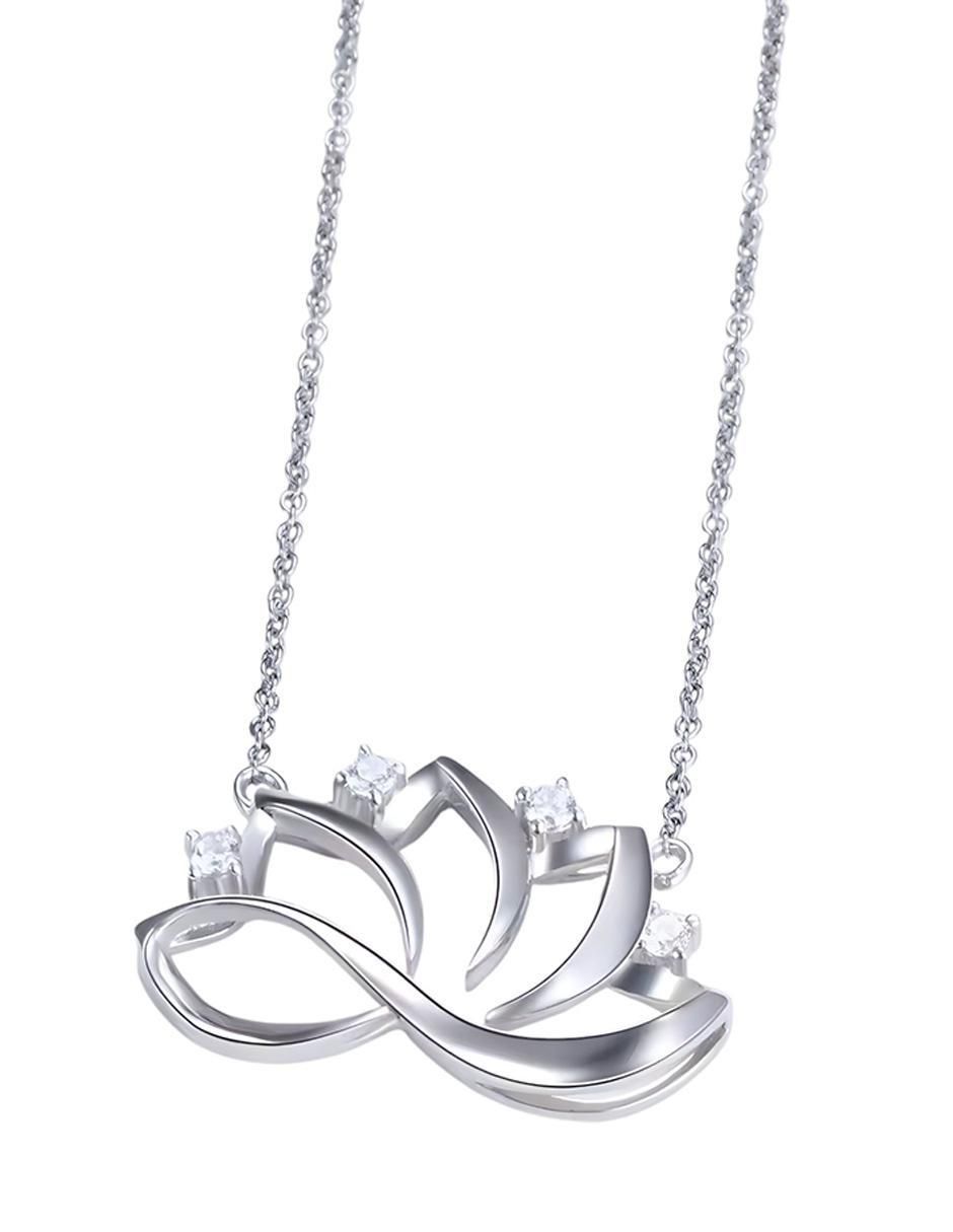 Collar con dije de flor Glam Pop de plata P 925 3