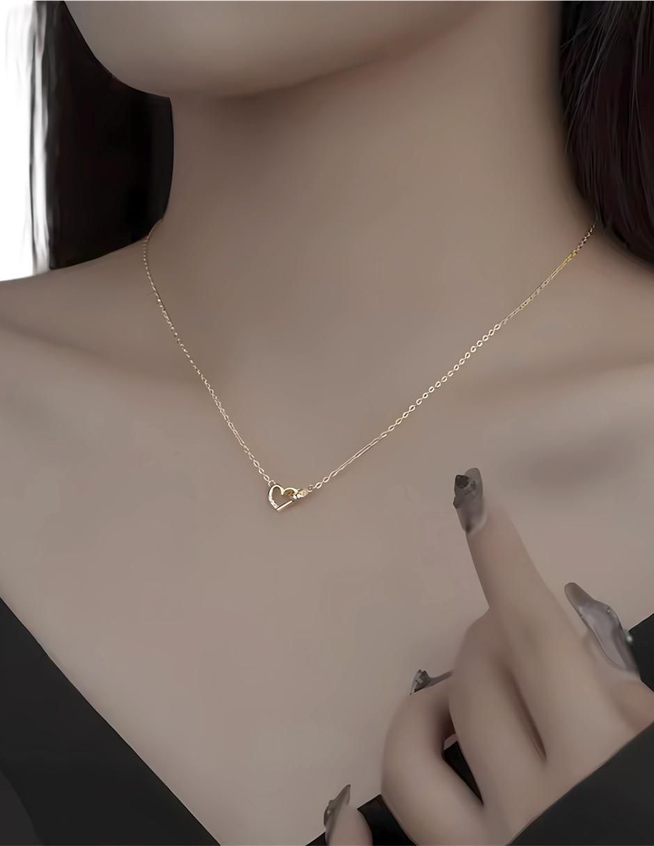 Collar con dije de corazón de plata P 925 4