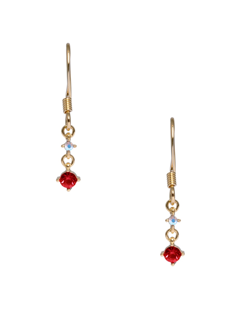 Aretes largos con acabado pavé cristal