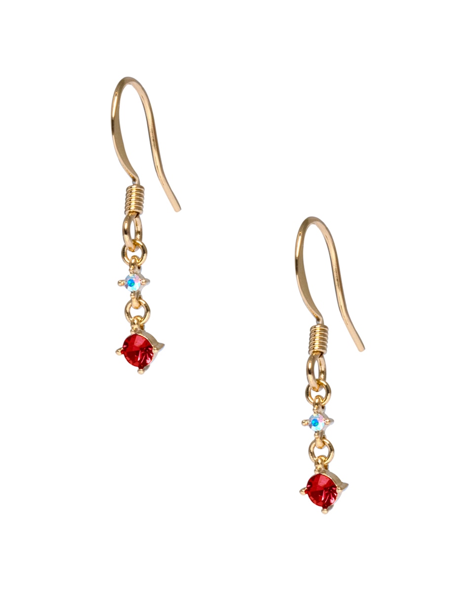 Aretes largos con acabado pavé cristal 3