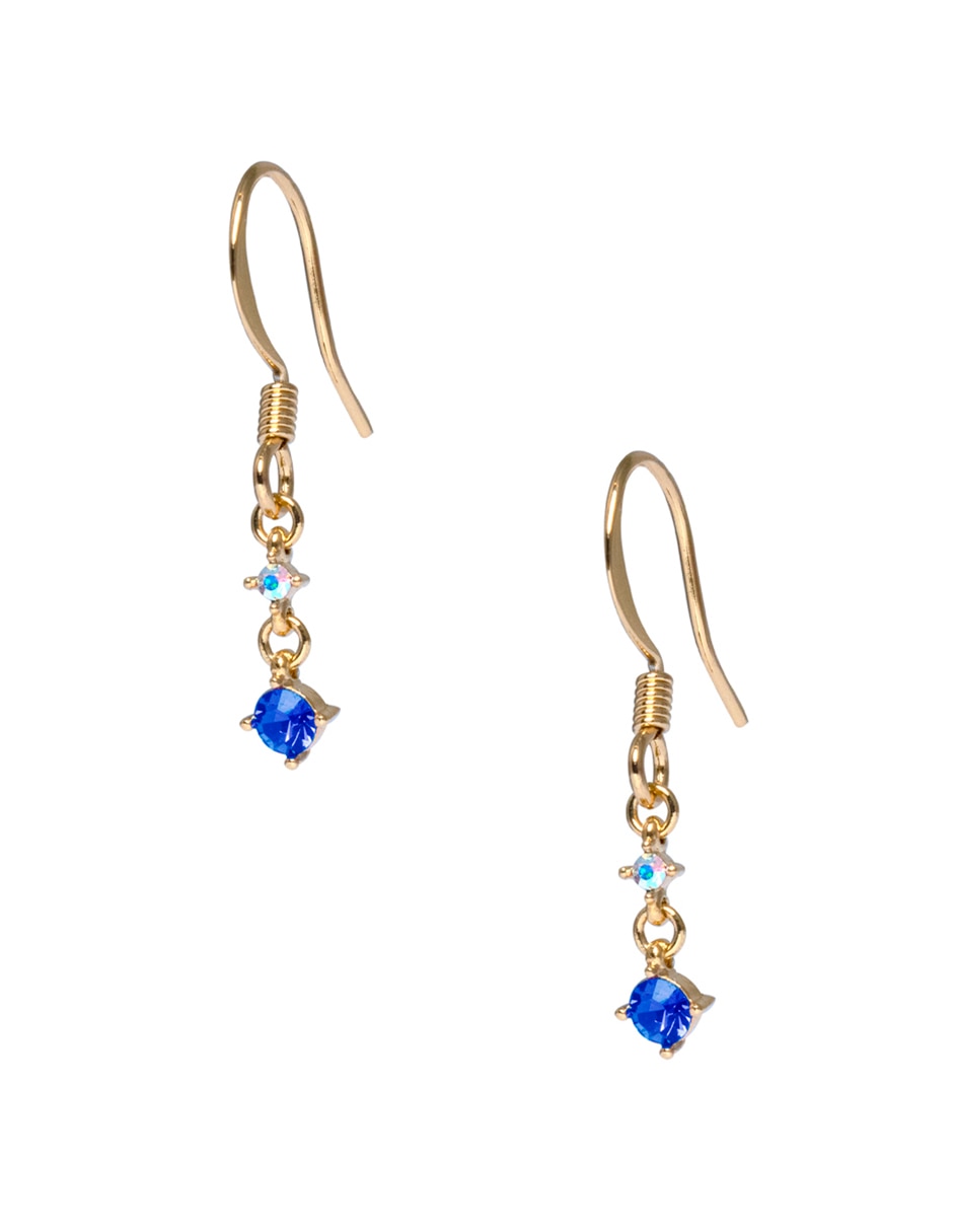 Aretes largos con acabado pavé cristal 3