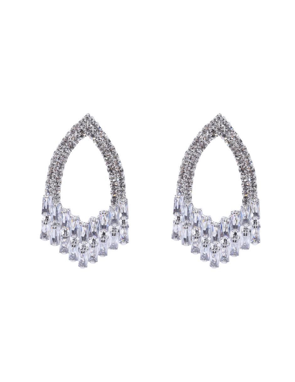 Aretes cortos de zirconia con acabado brillante Aretes cortos de zirconia con acabado brillante