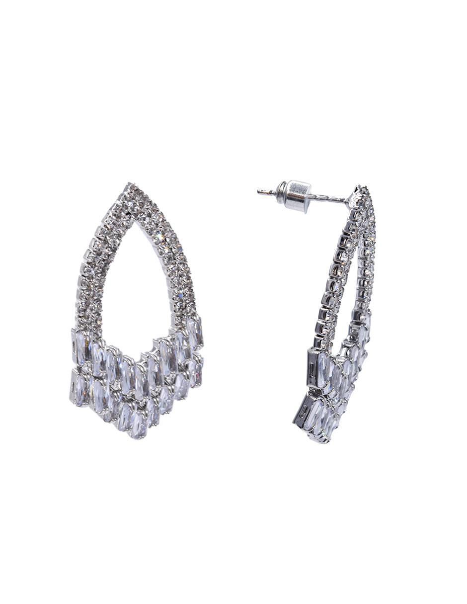 Aretes cortos de zirconia con acabado brillante 2