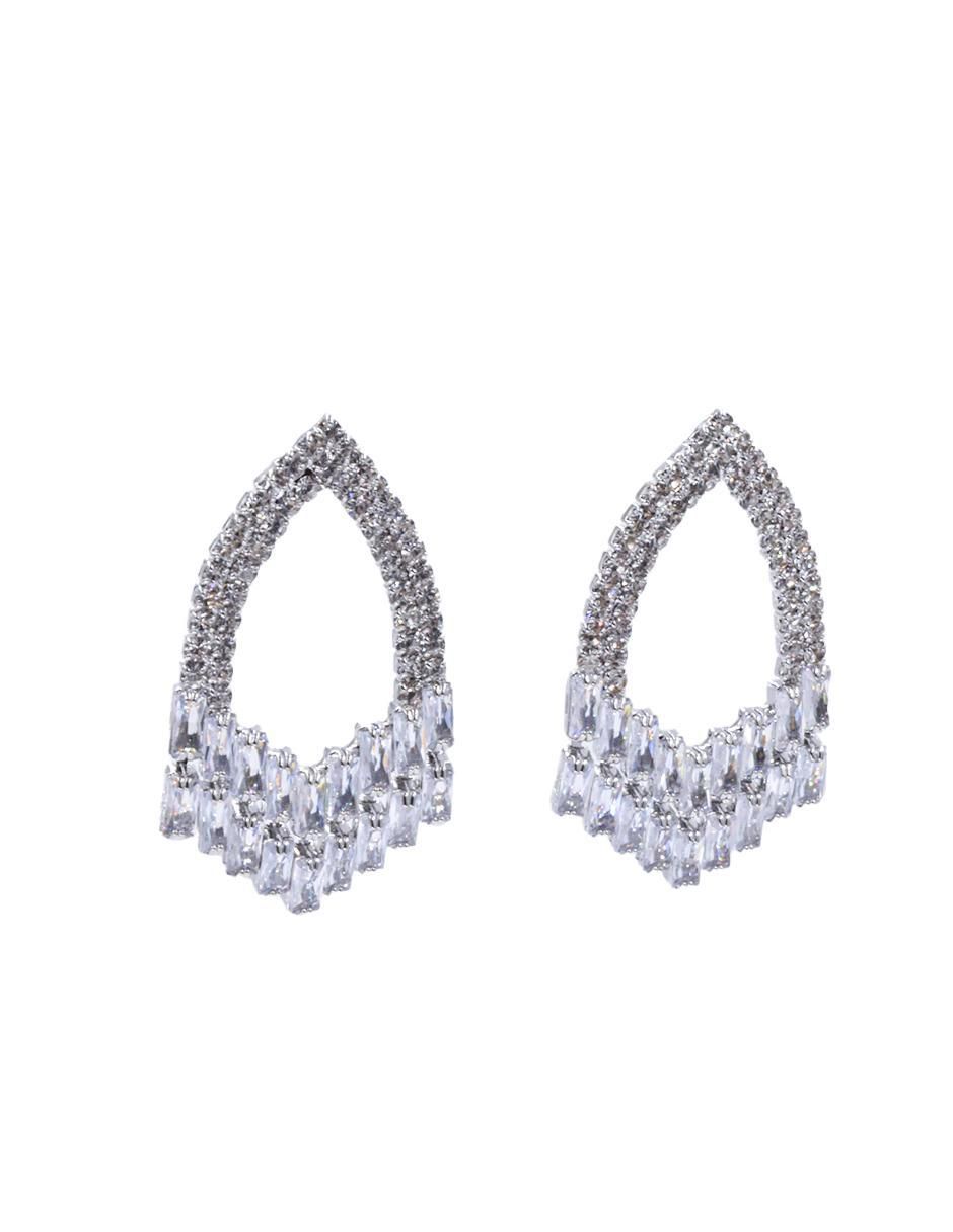 Aretes cortos de zirconia con acabado brillante 3