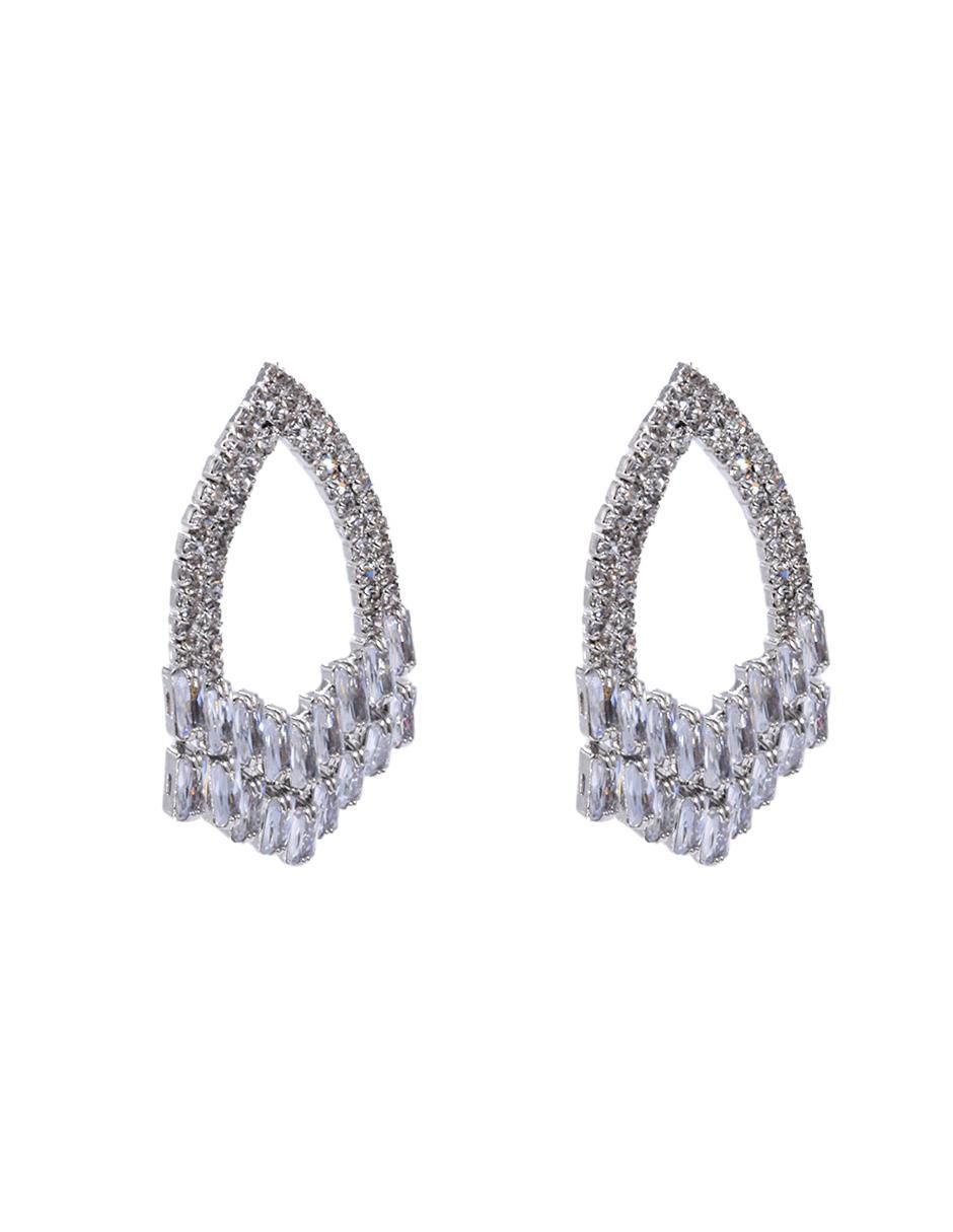 Aretes cortos de zirconia con acabado brillante 4