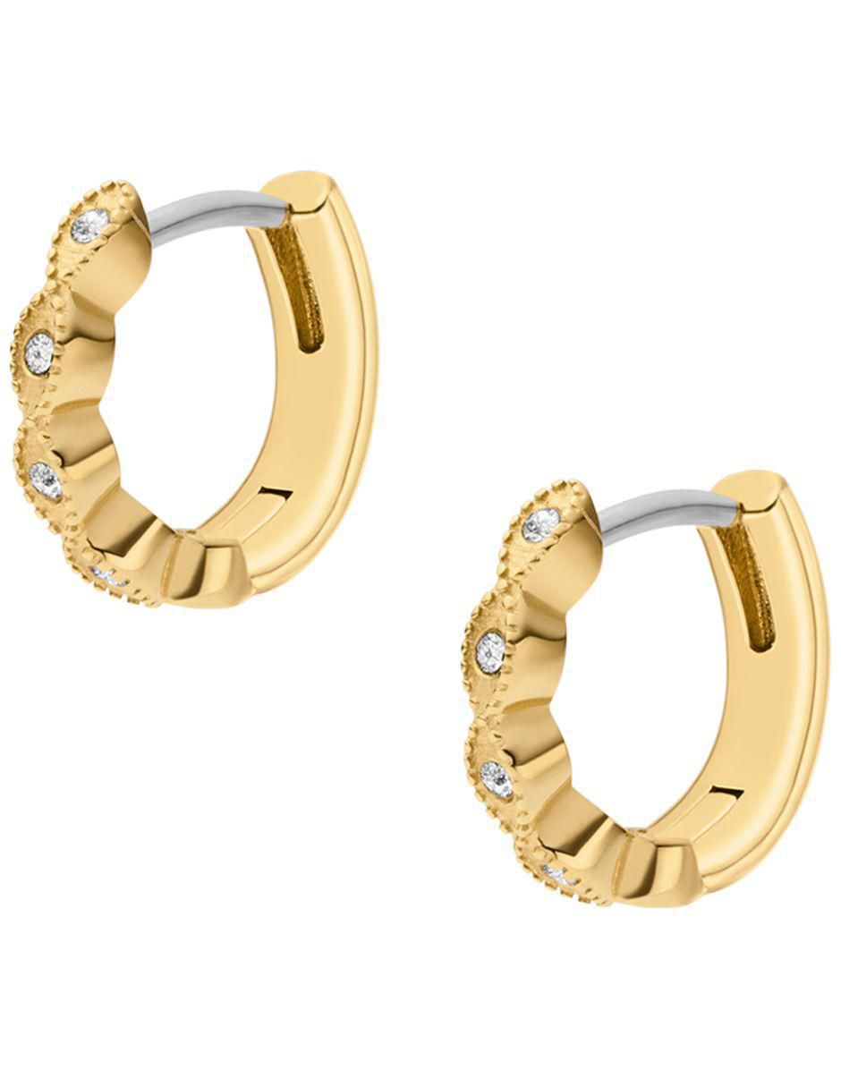 Aretes huggies circular Ellis con acabado pulido cristal 2