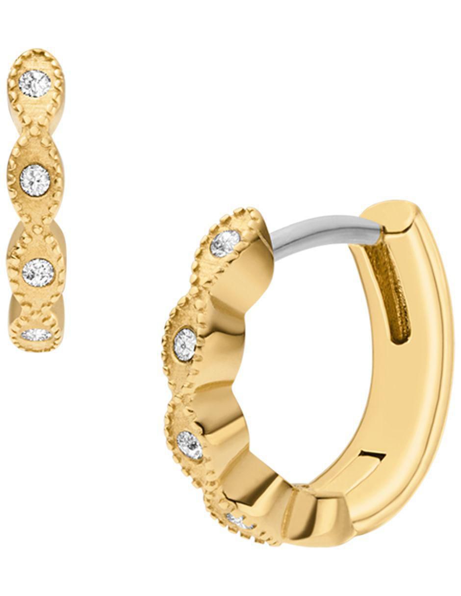 Aretes huggies circular Ellis con acabado pulido cristal 3