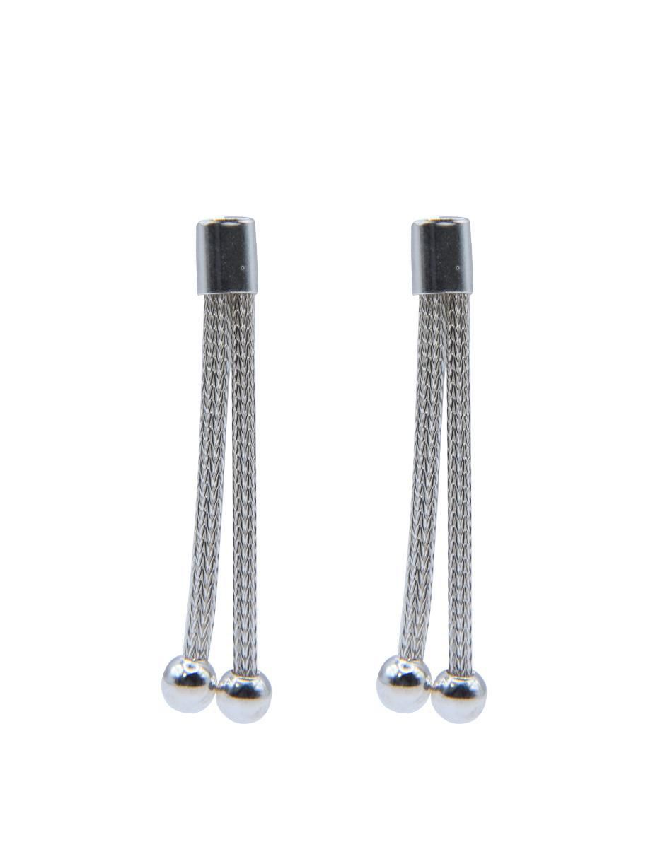 Aretes largos de plata p 925 con acabado pulido zirconia Aretes largos de plata p 925 con acabado pulido zirconia