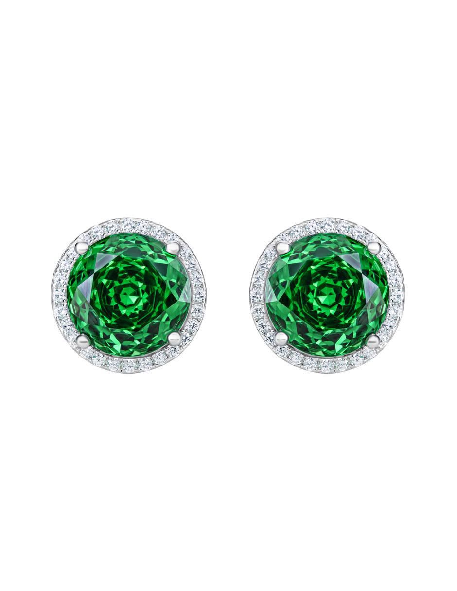 Broqueles circular de plata P 925 con acabado brillante zirconia Broqueles circular de plata P 925 con acabado brillante zirconia