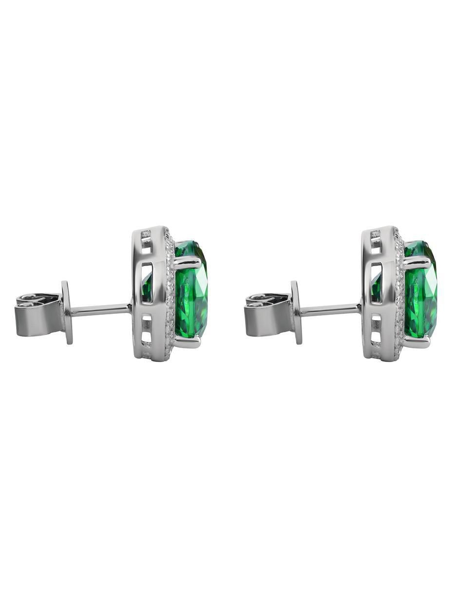 Broqueles circular de plata P 925 con acabado brillante zirconia 3