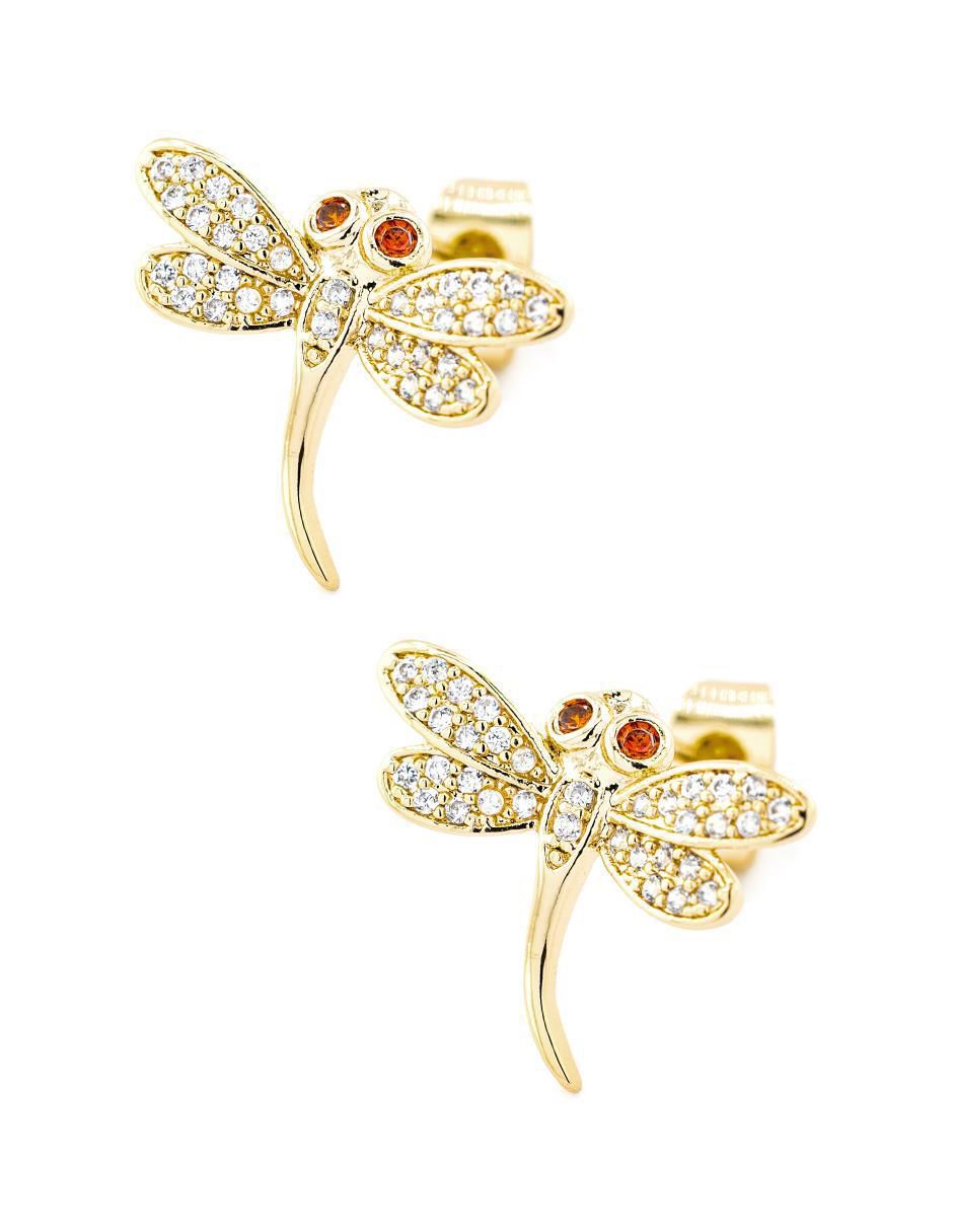 Aretes y collar de libélula zirconia 3