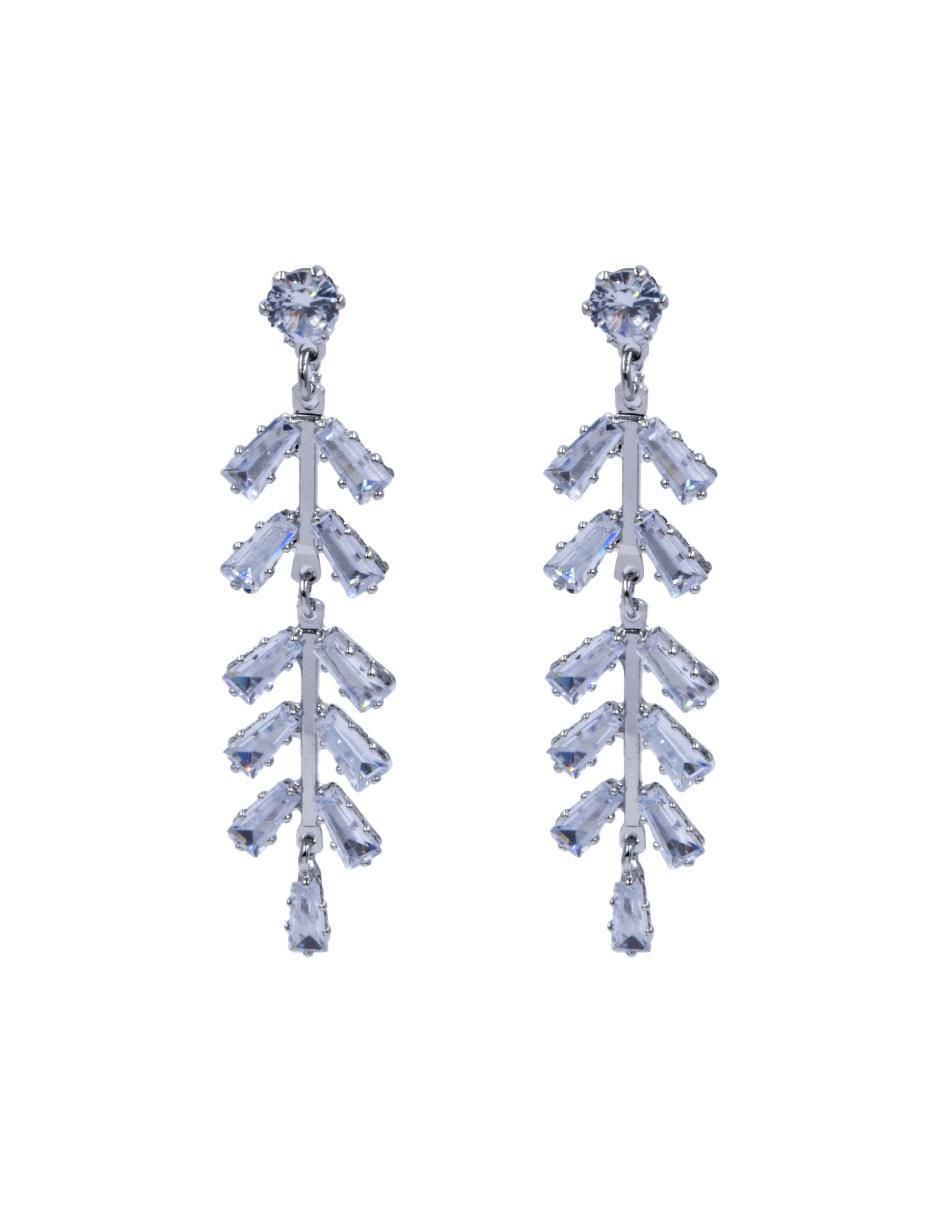 Aretes largos de hoja cristal