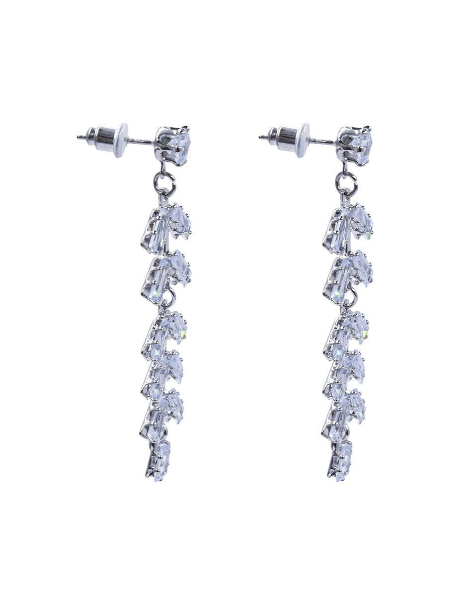 Aretes largos de hoja cristal 3