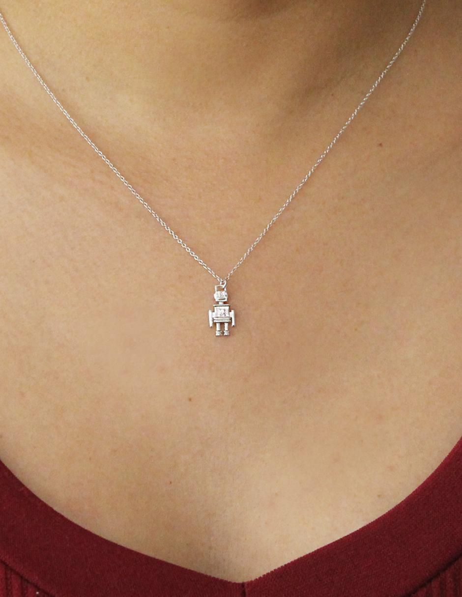 Collar con dije de robot de plata P 925 3