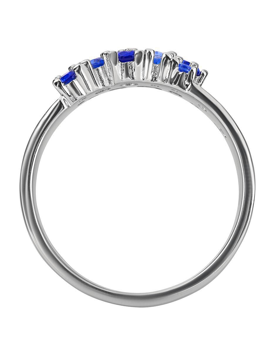 Anillo P 925 de plata zafiro pavé 3