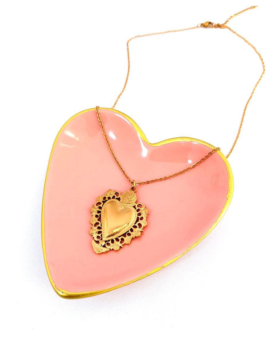 Collar con dije sagrado corazón de corazón 18 K 2