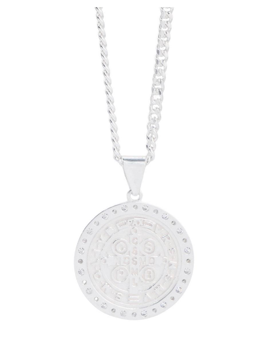 Collar con dije san benito de plata P 925 2