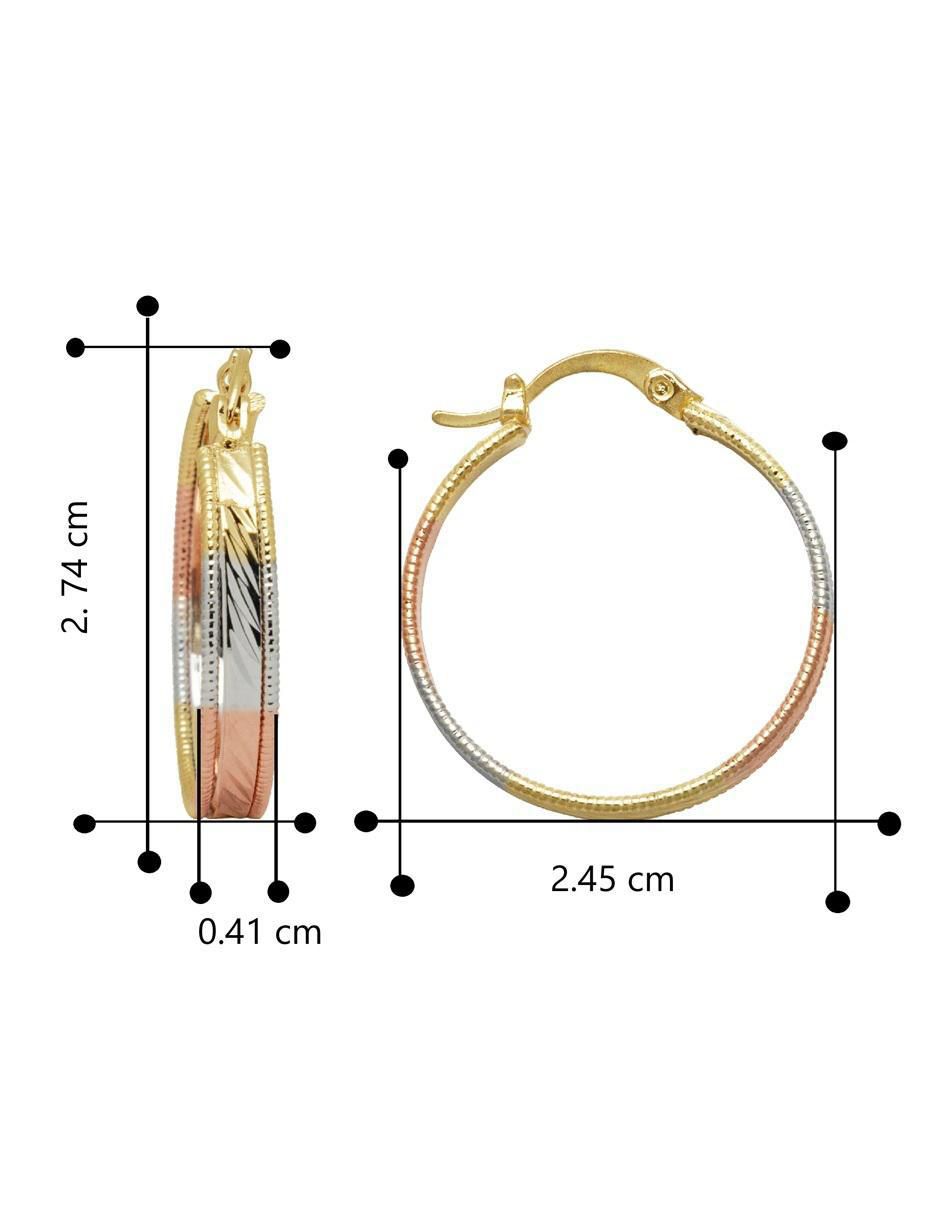 Arracadas con acabado chapa de oro 18 K 5