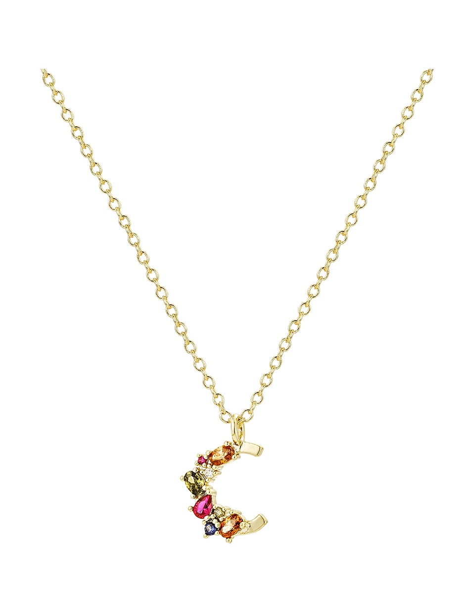 Collar con dije de baño de oro 14 K