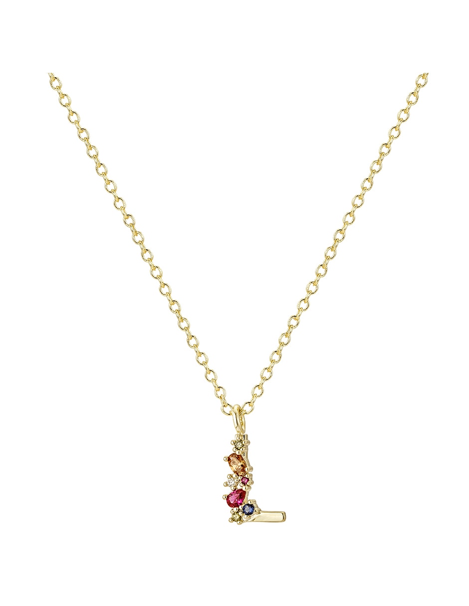 Collar con dije de baño de oro 14 K