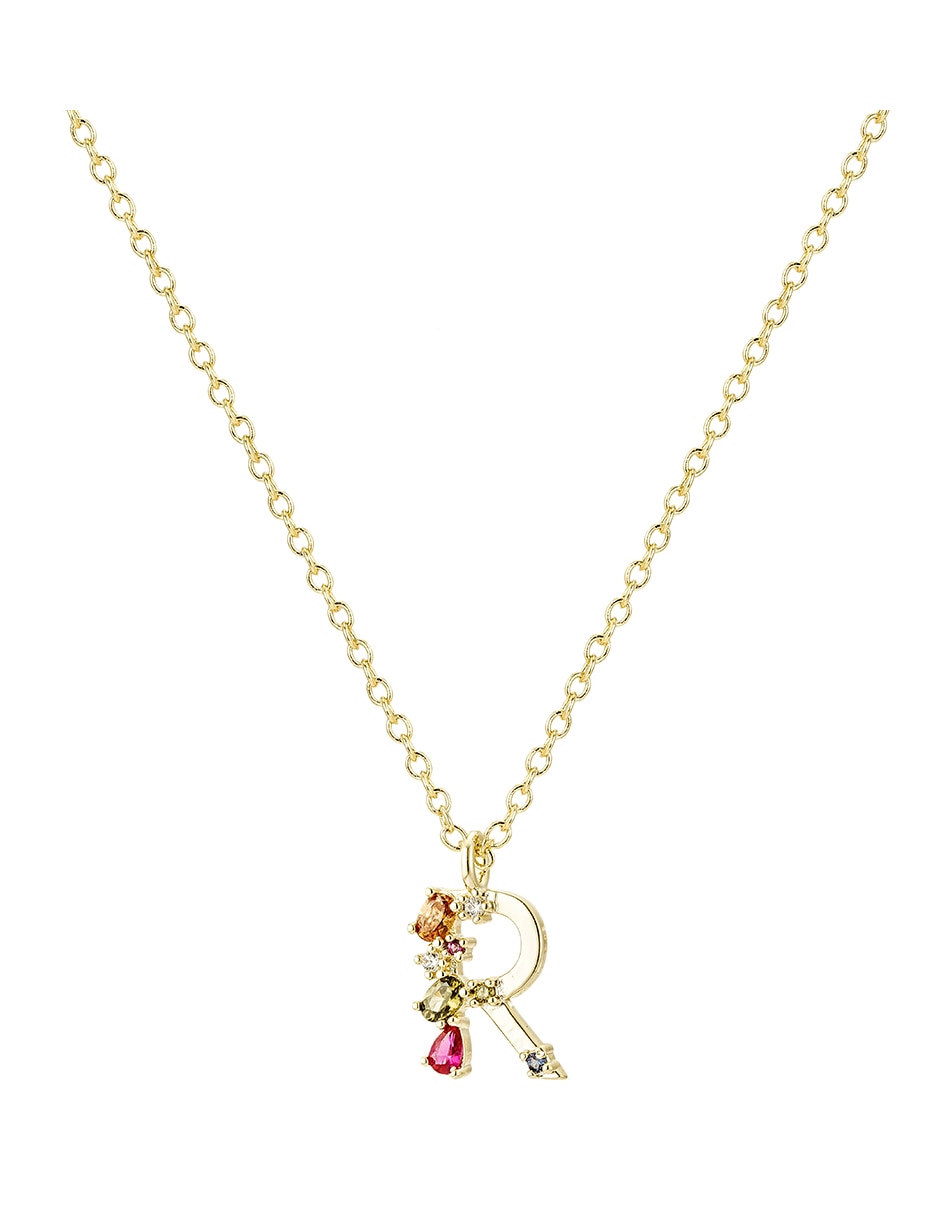 Collar con dije de baño de oro 14 K