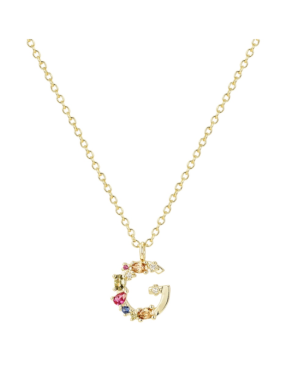 Collar con dije de baño de oro 14 K