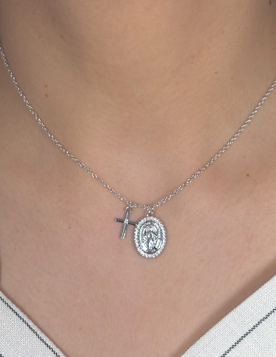 COLLAR CARMELA VIRGEN,PLATEADO,SIN TAMAÑ