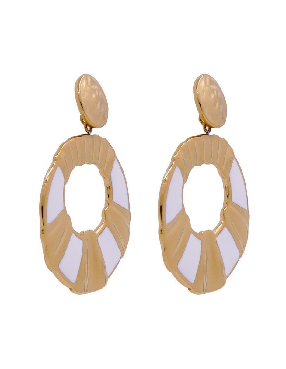 Aretes largos circulares de acero inoxidable con acabado texturizado 3