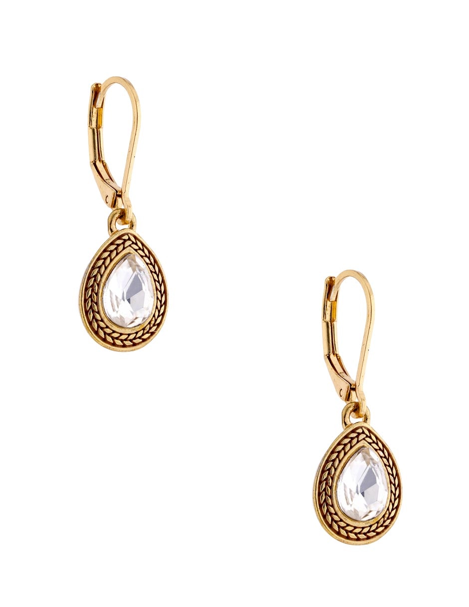 Aretes largos de gota con acabado brillante 2