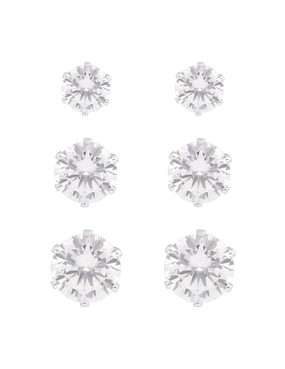 Set aretes cortos Social CZ Ears M2 con acabado brillante Set aretes cortos Social CZ Ears M2 con acabado brillante