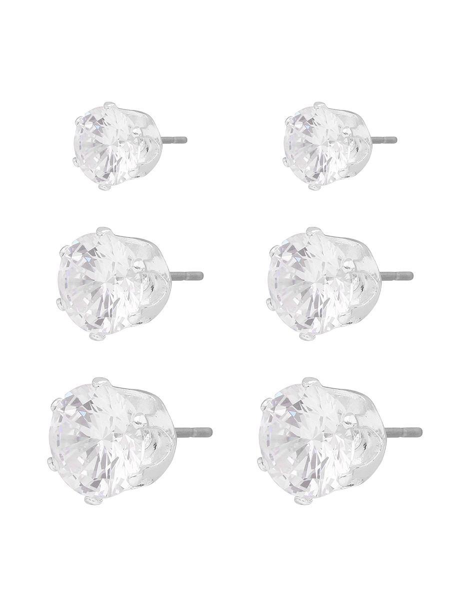 Set aretes cortos Social CZ Ears M2 con acabado brillante 2