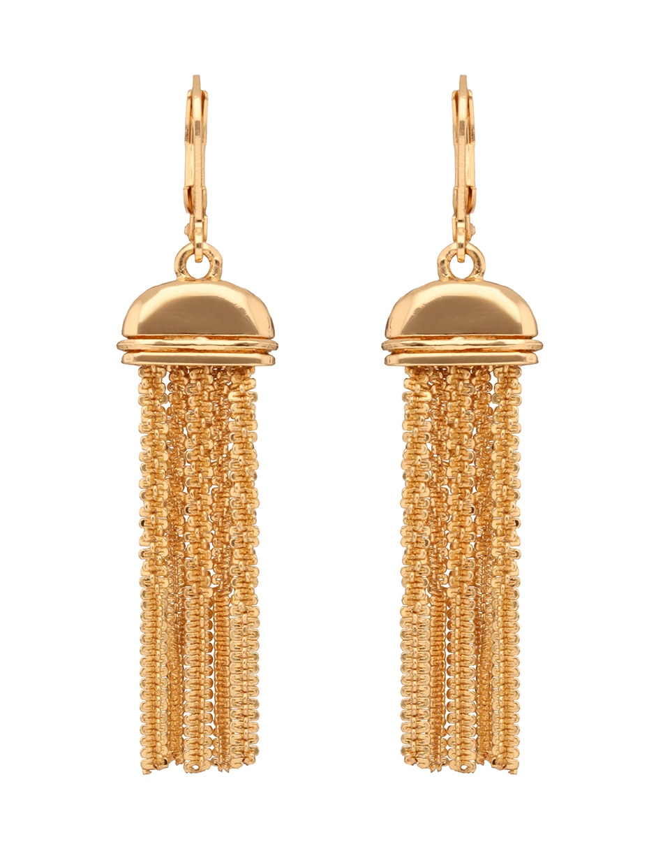 Aretes largos de medusa Gold Lace acabado brillante