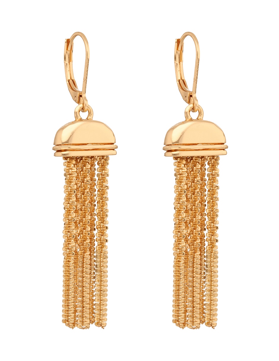 Aretes largos de medusa Gold Lace acabado brillante 2