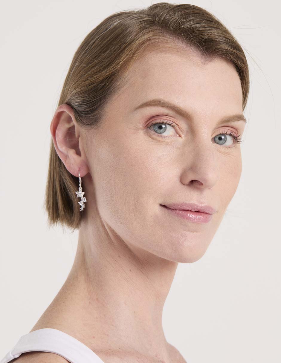 Aretes largos Social cz ears m1 con acabado brillante 4