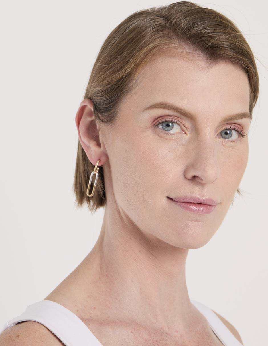 Aretes largos Basic Metal Ears m1 con acabado brillante 4