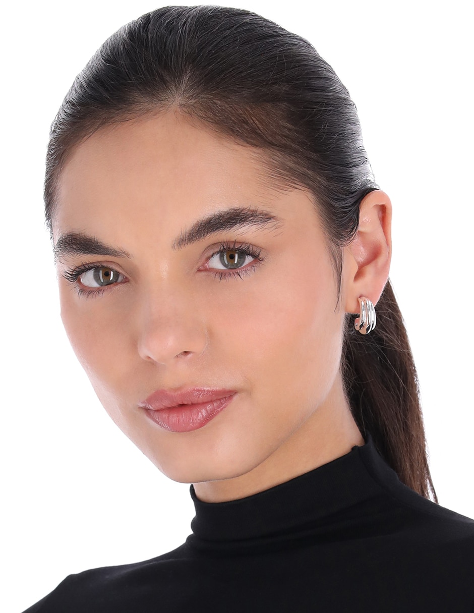 Arracadas de media luna Basic Metal Ears M3 con acabado brillante 2