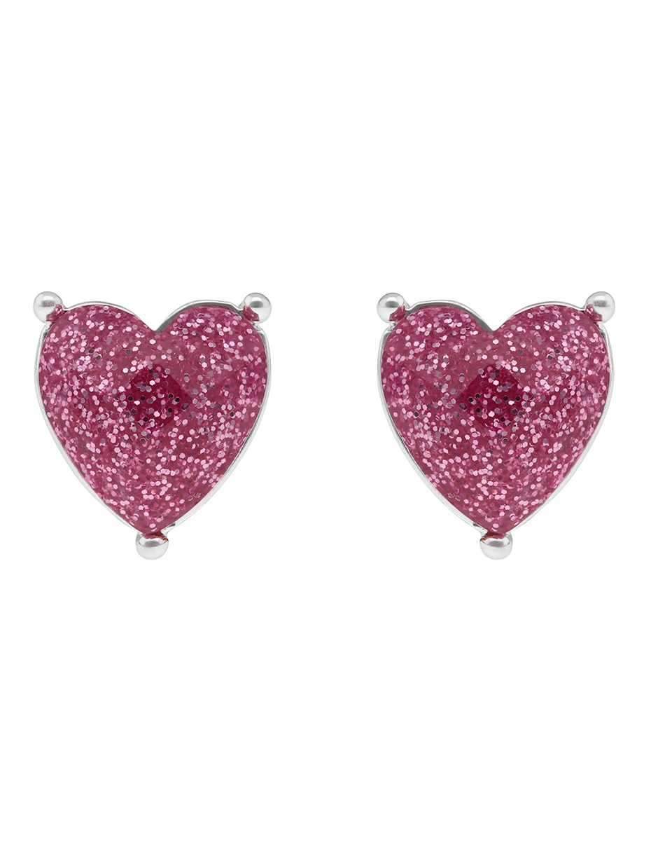 Broqueles Love Hearts con acabado brillante