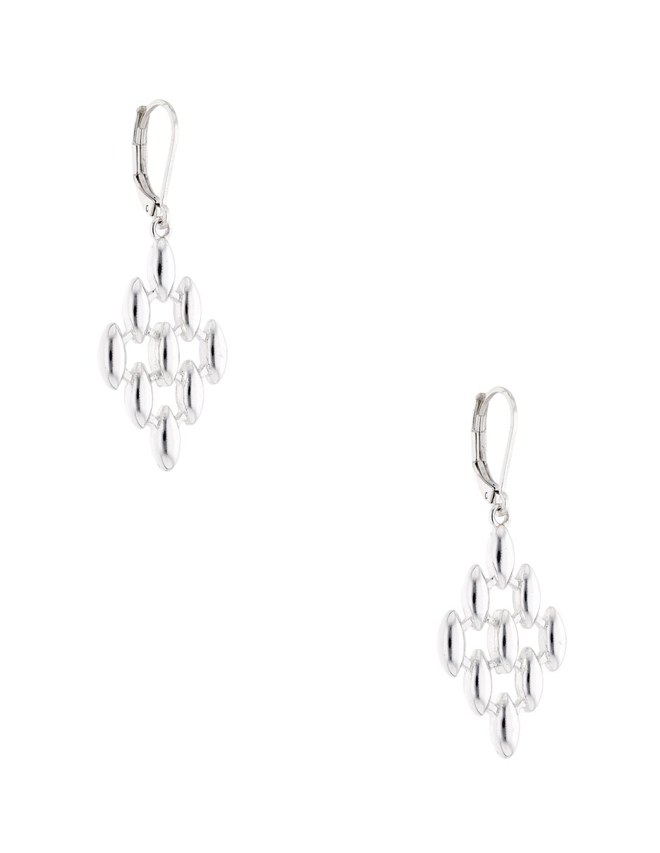 Aretes largos Silver Patterns con acabado brillante 2