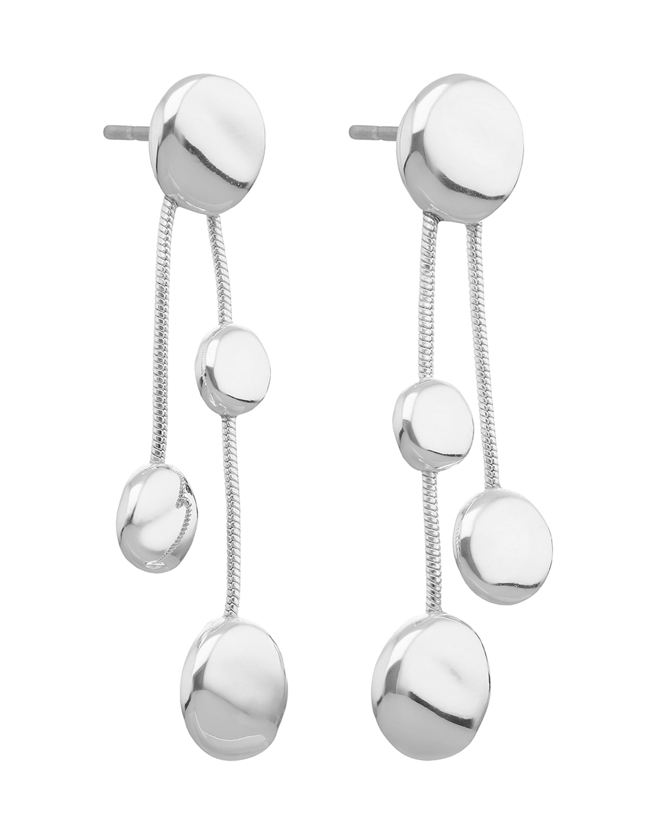 Aretes largos con acabado brillante 2