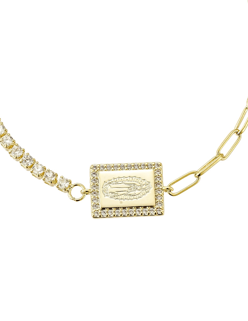 Pulsera 14 k Religiosos con acabado baño de oro 2