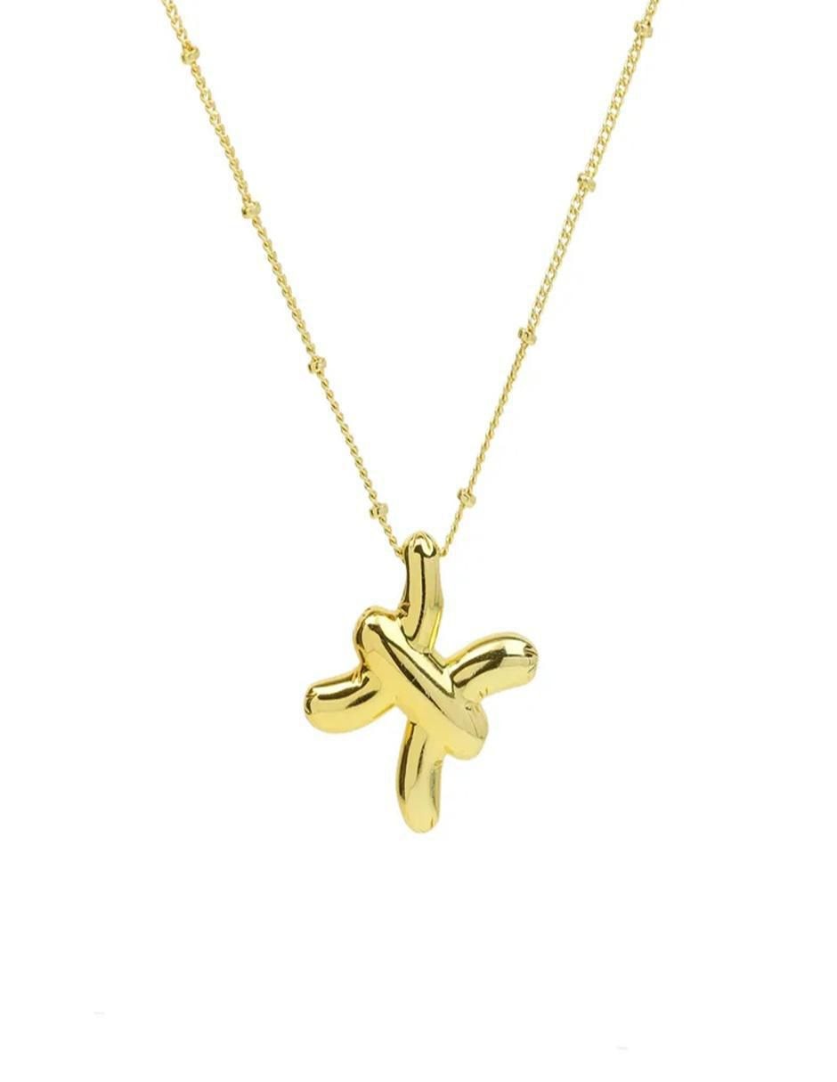 Collar con dije de signo zodiacal de oro laminado 10 K