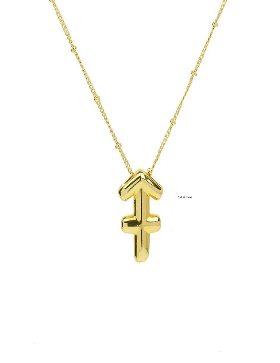 Collar con dije de signo zodiacal de oro laminado 10 K 2