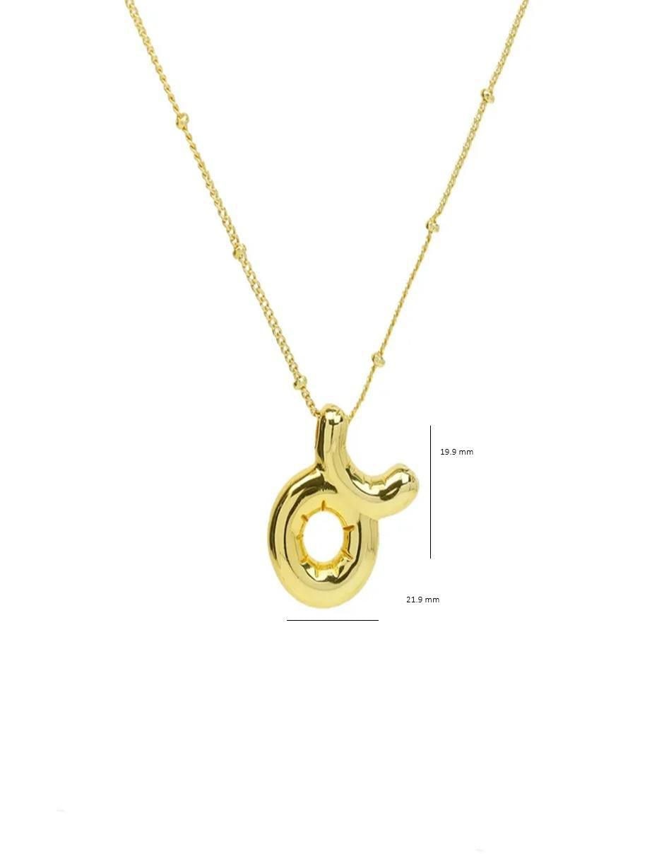 Collar con dije de signo zodiacal de oro laminado 10 K 2