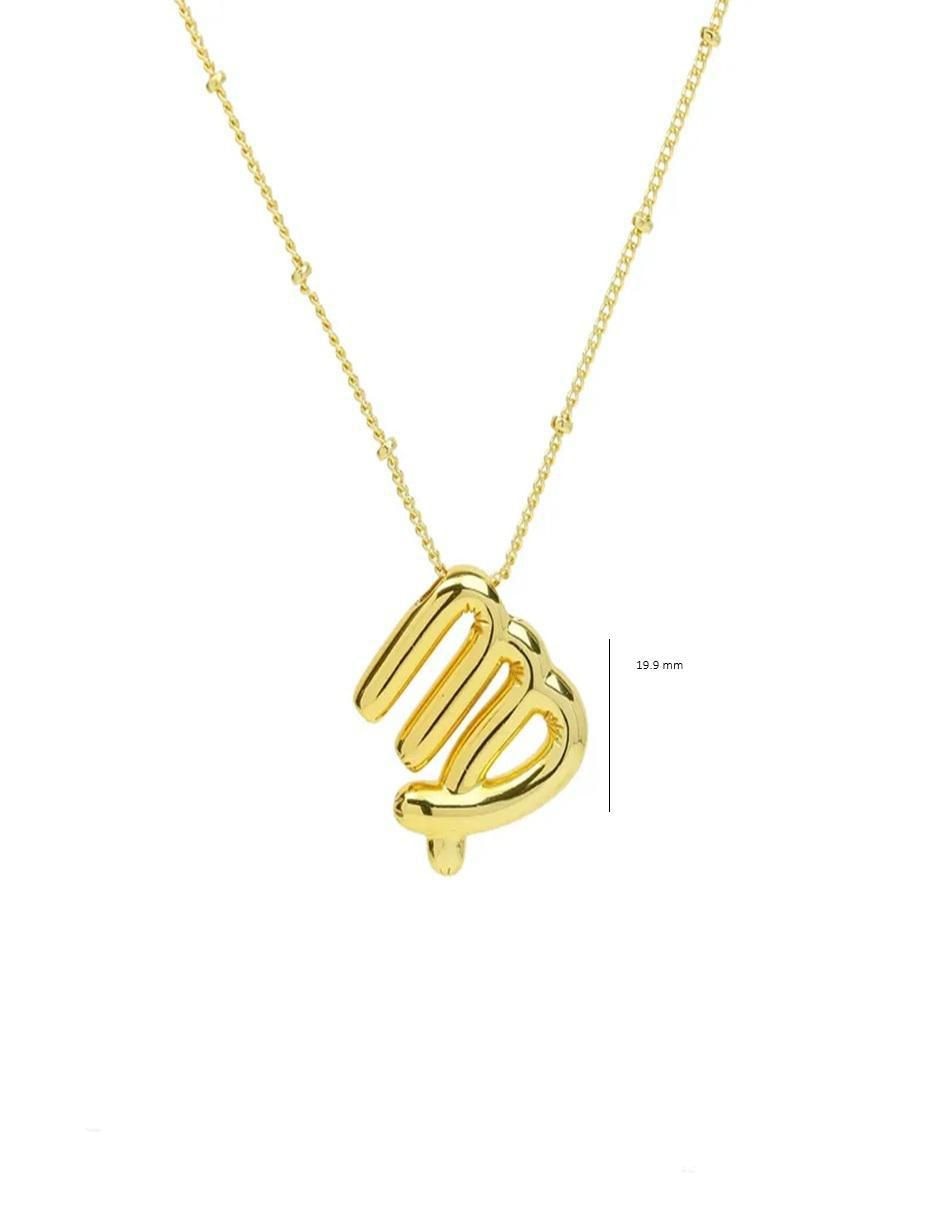 Collar con dije de signo zodiacal de oro laminado 10 K 2