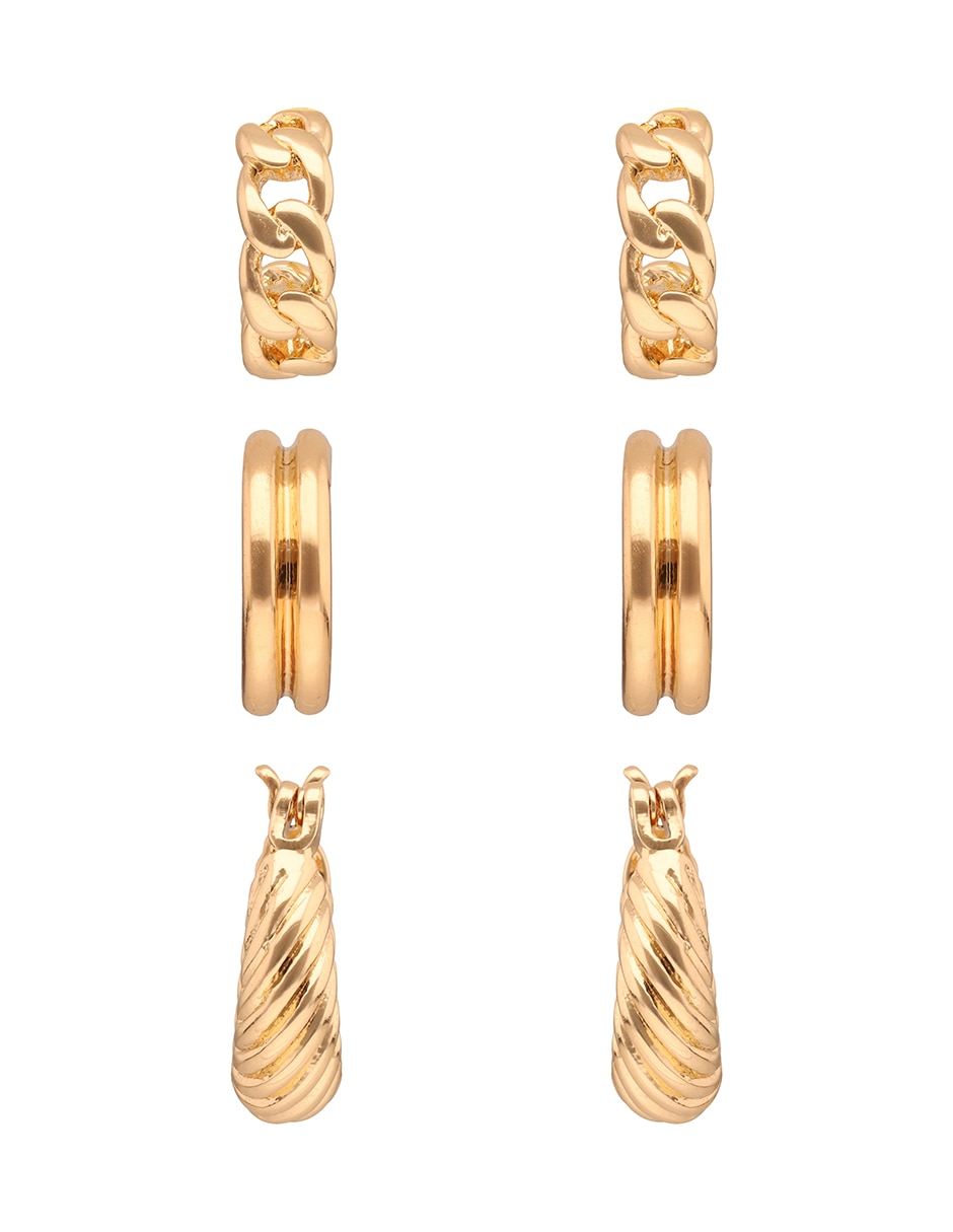 Aretes cortos basic metal ears m2 con acabado brillante